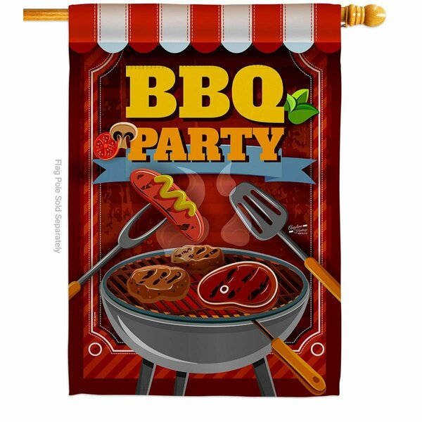 Patio Trasero BBQ Party Summertime Fun & Sun 28 x 40 in. Double-Sided Vertical House Flags for  Banner Garden PA4061139